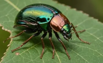 Scarabée japonais : pourquoi ce ravageur de retour en France en 2026 doit alerter les jardiniers Scarabée japonais vert métallique posé sur une feuille rongée en dentelle