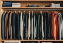 Vêtements d’occasion : pourquoi la seconde main s’impose face à la fast fashion Vêtements d'occasion soigneusement rangés sur des étagères en bois dans une boutique lumineuse