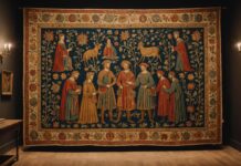 Tapisserie de Bayeux : un prêt historique au British Museum Tapisserie médiévale exposée dans une salle de musée