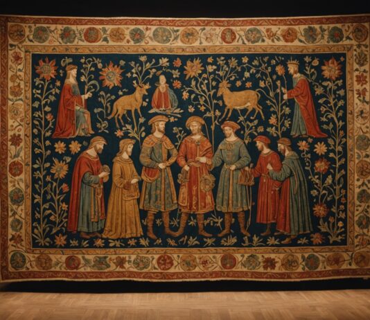 Tapisserie de Bayeux : un prêt historique au British Museum Tapisserie médiévale exposée dans une salle de musée