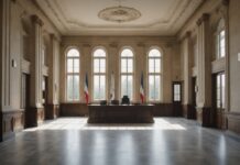 Procédure civile : la justice se simplifie pour les particuliers et les entreprises Couloir de tribunal moderne symbolisant la simplification de la justice civile