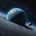 James Webb détecte de l’argile sur des lunes de Neptune, indice d’un passé cataclysmique Illustration de Neptune et de ses petites lunes glacées dans l'espace