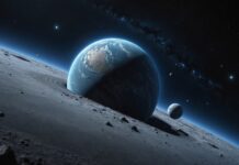 James Webb détecte de l’argile sur des lunes de Neptune, indice d’un passé cataclysmique Illustration de Neptune et de ses petites lunes glacées dans l'espace