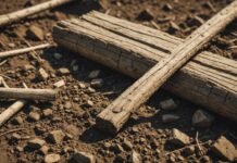 Outils en bois de 430 000 ans découverts en Grèce : la découverte qui bouscule l’histoire de l’humanité Fouille archéologique d'un ancien outil en bois dans un sol gorgé d'eau