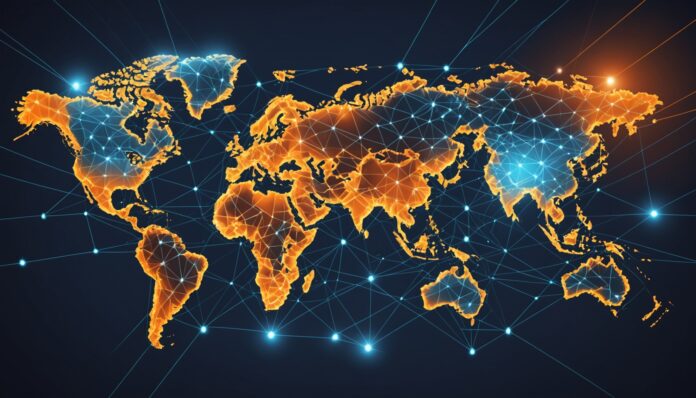 Confiance dans les médias et intelligence artificielle en 2026 Illustration abstraite représentant la confiance dans l'information mondiale à l'ère de l'intelligence artificielle
