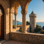Île Saint-Honorat : la tour-monastère de Lérins rouvre au public après six ans de restauration Tour-monastère fortifiée médiévale de l'île Saint-Honorat au large de Cannes, restaurée