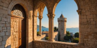 Île Saint-Honorat : la tour-monastère de Lérins rouvre au public après six ans de restauration Tour-monastère fortifiée médiévale de l'île Saint-Honorat au large de Cannes, restaurée