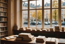 Rentrée littéraire : la fiction française mise sur les origines et l’exil Étagères de romans dans une librairie indépendante française pendant la rentrée littéraire