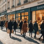 French Days de rentrée : dates, enseignes et astuces pour profiter des meilleures offres Rue commerçante animée avec vitrines de promotions lors des French Days de rentrée