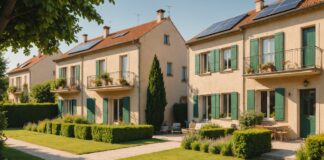 Immobilier : quand le climat devient un critère de choix aussi important que le prix Quartier résidentiel français sous une chaleur estivale, illustrant l'impact du climat sur les choix immobiliers