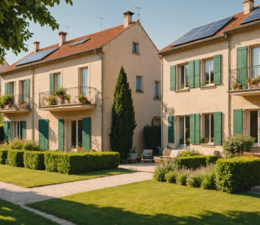 Immobilier : quand le climat devient un critère de choix aussi important que le prix Quartier résidentiel français sous une chaleur estivale, illustrant l'impact du climat sur les choix immobiliers