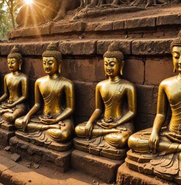 Sri Lanka : une découverte archéologique exceptionnelle de statues de Bouddha en or Statues de Bouddha anciennes plaquées or exhumées sur un site archéologique au Sri Lanka