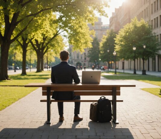 Salaire ou équilibre de vie : le paradoxe des actifs français à la rentrée Personne hésitant entre un bureau de travail et un moment de détente, symbole de l'équilibre vie pro-vie perso