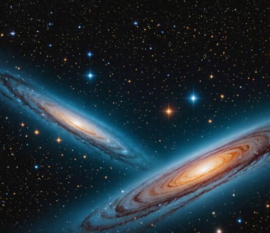 Le télescope Euclid découvre les plus anciens quasars jamais observés dans l’Univers Vue d'artiste de quasars lointains et lumineux dans l'espace profond, observés par le télescope Euclid