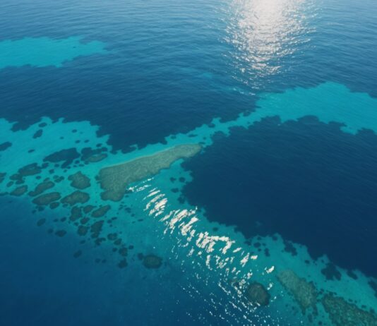 Chaleur record dans les océans : ce que révèle le dernier bilan des scientifiques européens Surface d'un océan chauffé par le soleil, illustrant le réchauffement des eaux marines