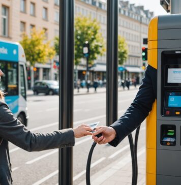 Le paiement sans contact devient un titre de transport à Strasbourg Voyageur validant son trajet en bus avec une carte bancaire sans contact