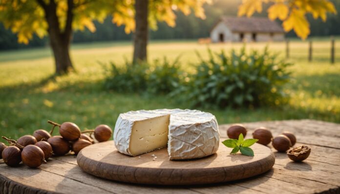 Mothais sur feuille, fromage de chèvre affiné sur feuille de châtaignier Fromage de chèvre Mothais sur feuille affiné sur une feuille de châtaignier, terroir du Poitou