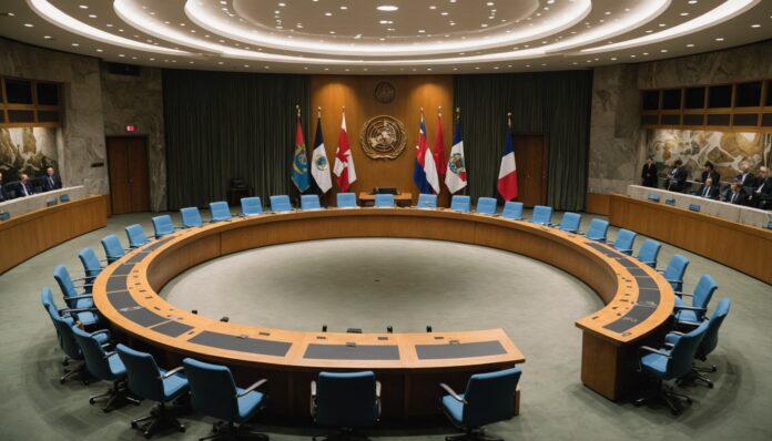 Salle du Conseil de sécurité de l'ONU à New York