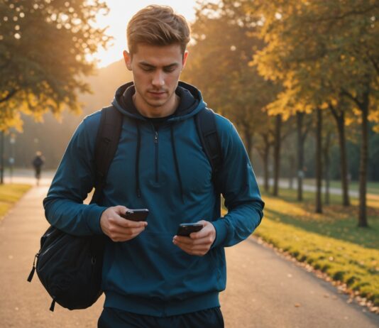 Déconnexion numérique : la nouvelle tendance lifestyle qui séduit les hommes Homme en tenue workwear pratiquant une activité en extérieur sans smartphone, illustration de la tendance déconnexion numérique