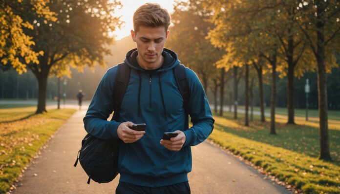 Homme en tenue workwear pratiquant une activité en extérieur sans smartphone, illustration de la tendance déconnexion numérique