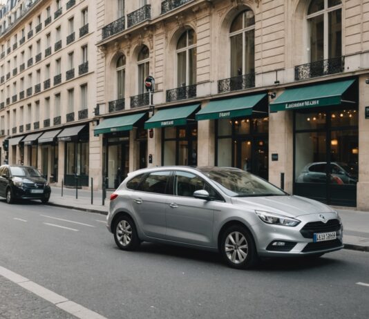 Location de voiture à Paris : le guide complet pour bien choisir son loueur Voiture de location garée dans une rue parisienne haussmannienne