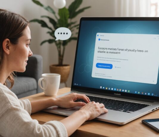 Achats en ligne : pourquoi les Français utilisent l’IA sans lui faire confiance Achat en ligne assisté par une intelligence artificielle sur un ordinateur portable