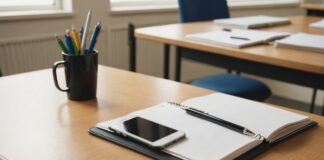 Téléphone portable interdit au lycée : ce que prévoit la nouvelle loi Smartphone rangé dans une pochette de classe, symbole de l'interdiction du téléphone au lycée