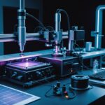 Médaille d’or du CNRS : la physicienne qui transforme la lumière en matière Chip de microcavité semi-conductrice émettant une lumière bleu-violet dans un laboratoire de physique quantique