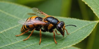 Frelon asiatique : le plan national 2026 change les règles du signalement des nids Frelon asiatique (Vespa velutina) photographié en gros plan dans un jardin français