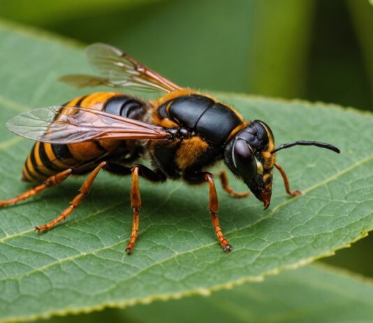 Frelon asiatique : le plan national 2026 change les règles du signalement des nids Frelon asiatique (Vespa velutina) photographié en gros plan dans un jardin français