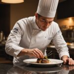 Trophées Le Chef : le vote secret qui élit le meilleur cuisinier de France Chef cuisinier dressant un plat dans un restaurant gastronomique français