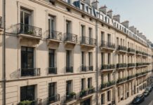 Immobilier 2026 : prix stables, crédit sous tension et pénurie de petits logements en Île-de-France Immeubles résidentiels parisiens avec balcons, illustration du marché immobilier