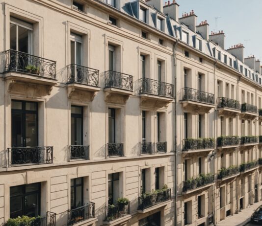 Immobilier 2026 : prix stables, crédit sous tension et pénurie de petits logements en Île-de-France Immeubles résidentiels parisiens avec balcons, illustration du marché immobilier