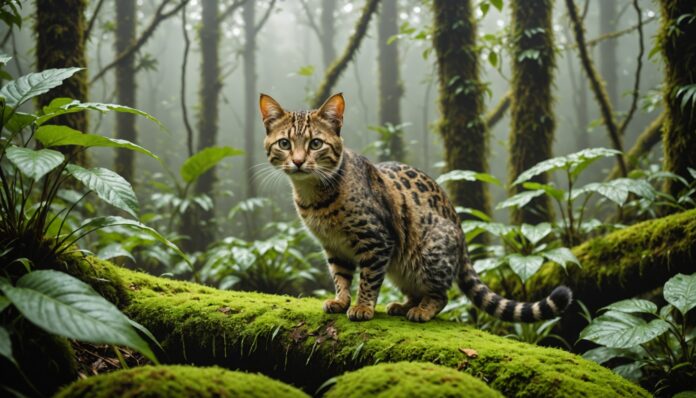 Leopardus tilcayo, nouvelle espèce de félin sauvage découverte en Bolivie, dans son habitat de forêt de nuages