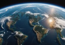 Limites planétaires 2026 : sept frontières de la Terre déjà dépassées Vue de la Terre depuis l'espace illustrant les limites planétaires dépassées en 2026