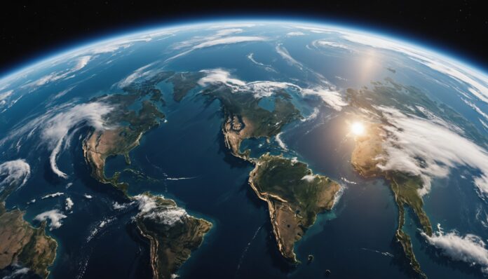 Sept limites planétaires dépassées en 2026 Vue de la Terre depuis l'espace illustrant les limites planétaires dépassées en 2026