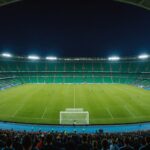 Équipe de France : ce que change le passage au 4-3-3 sous Zidane Stade de football illuminé de nuit lors d'un match international