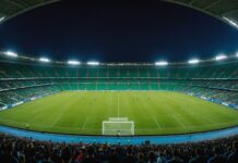 Équipe de France : ce que change le passage au 4-3-3 sous Zidane Stade de football illuminé de nuit lors d'un match international