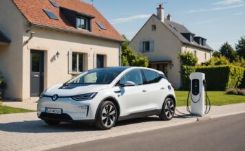 Voiture électrique : jusqu’à 7 600 euros d’aide pour les gros rouleurs aux revenus modestes Voiture electrique en charge devant une maison en France