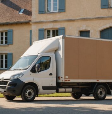 Aides déménagement : à quels dispositifs avez-vous vraiment droit ? Camion de déménagement garé devant une maison, cartons transportés par les déménageurs