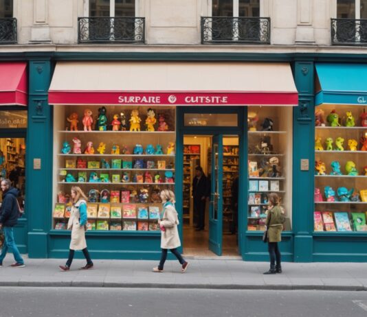 Pop Mart ouvre son premier flagship européen à Paris Boutique de figurines collector façon Pop Mart sur un boulevard parisien
