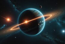 Signal radio détecté sur une exoplanète : ce que révèle cette première mondiale Illustration d'une exoplanète géante gazeuse avec des aurores et un champ magnétique intense dans l'espace