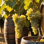 Vendanges : la plus petite récolte de vin depuis 1957, mais les prix ne devraient pas s’envoler Vignoble français en période de vendanges, grappes de raisin en gros plan