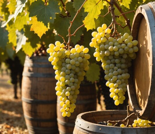 Vendanges : la plus petite récolte de vin depuis 1957, mais les prix ne devraient pas s’envoler Vignoble français en période de vendanges, grappes de raisin en gros plan