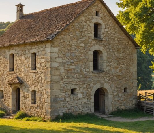 Loto du Patrimoine : cent nouveaux sites sélectionnés, et une définition du patrimoine qui s’élargit Ancien moulin en pierre en cours de restauration dans la campagne française, patrimoine local