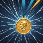 Prix Nobel 2026 : pourquoi l’optogénétique et les neutrinos ont été récompensés Illustration éditoriale de la semaine des prix Nobel 2026, médaille dorée, neurone lumineux et trace de neutrino