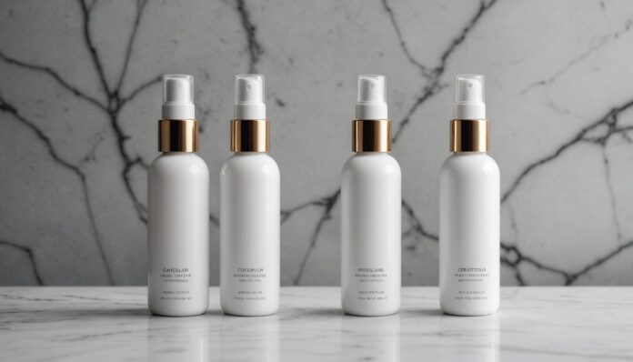 Routine de soin minimaliste illustrant la tendance skinimalisme