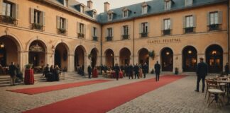 Festival Lumière : Lyon consacre les frères Coen et réinvente son village de cinéma Ambiance de festival de cinéma patrimonial avec bobines de film et tapis rouge