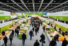 SIAL Paris : le grand salon mondial de l’alimentation s’installe à Villepinte Allée d'un salon professionnel de l'alimentation avec stands d'exposition