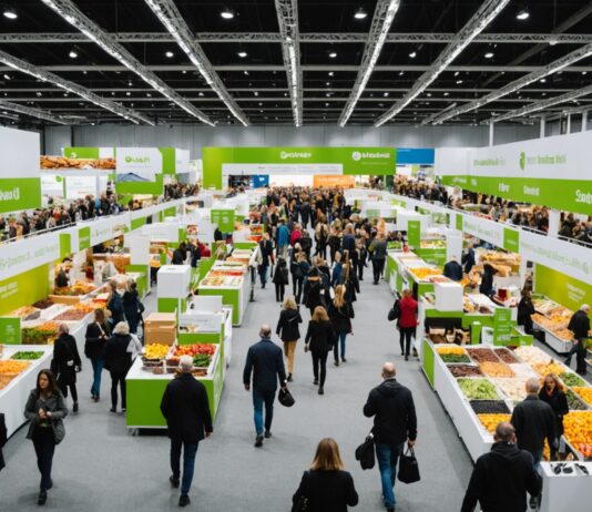 SIAL Paris : le grand salon mondial de l’alimentation s’installe à Villepinte Allée d'un salon professionnel de l'alimentation avec stands d'exposition
